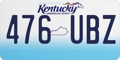 KY license plate 476UBZ