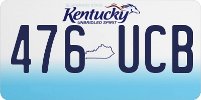KY license plate 476UCB