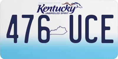 KY license plate 476UCE