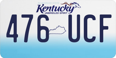 KY license plate 476UCF