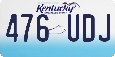 KY license plate 476UDJ