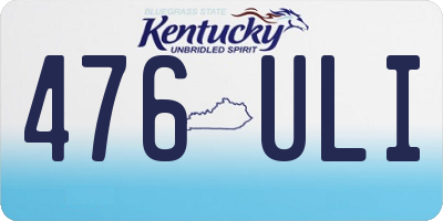 KY license plate 476ULI
