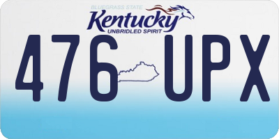 KY license plate 476UPX