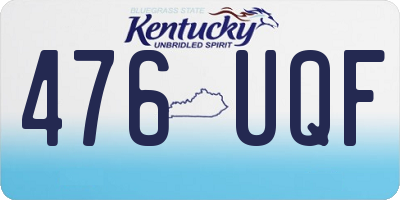 KY license plate 476UQF