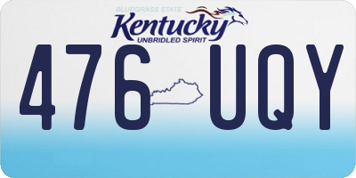 KY license plate 476UQY