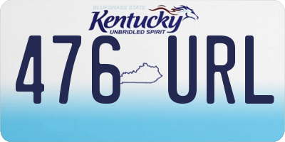 KY license plate 476URL