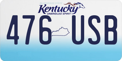 KY license plate 476USB