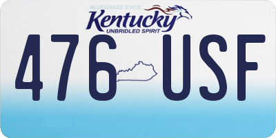KY license plate 476USF