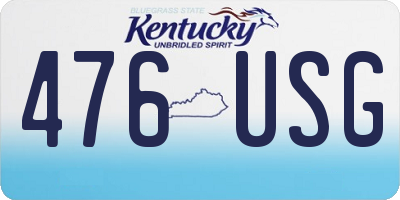 KY license plate 476USG