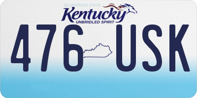 KY license plate 476USK