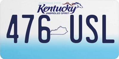 KY license plate 476USL
