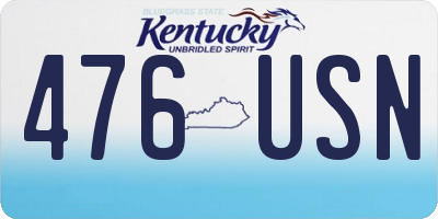 KY license plate 476USN