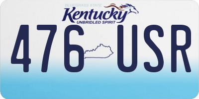 KY license plate 476USR