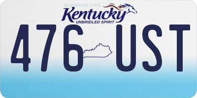 KY license plate 476UST