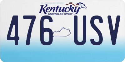 KY license plate 476USV