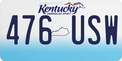 KY license plate 476USW