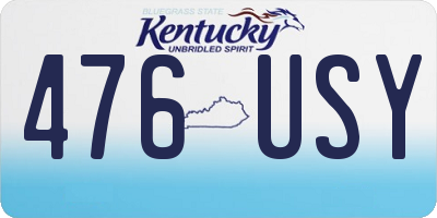 KY license plate 476USY
