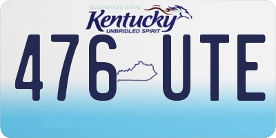 KY license plate 476UTE