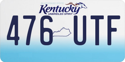 KY license plate 476UTF