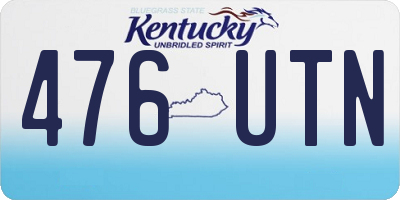 KY license plate 476UTN