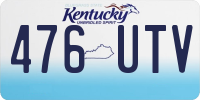 KY license plate 476UTV