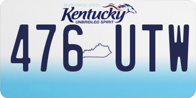 KY license plate 476UTW