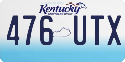 KY license plate 476UTX