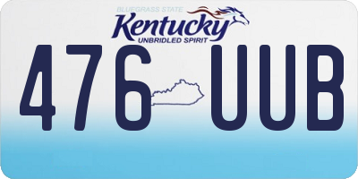 KY license plate 476UUB