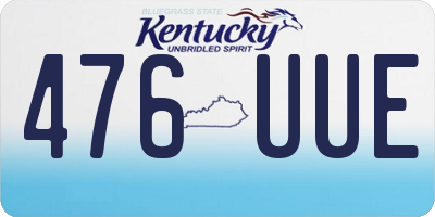 KY license plate 476UUE