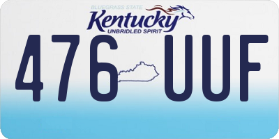 KY license plate 476UUF