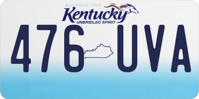 KY license plate 476UVA