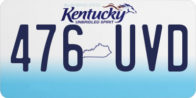 KY license plate 476UVD