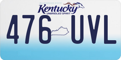 KY license plate 476UVL