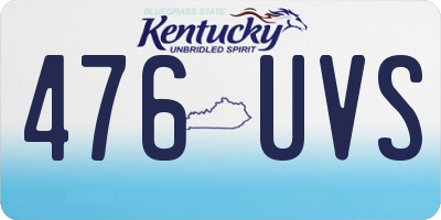 KY license plate 476UVS