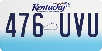 KY license plate 476UVU