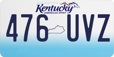 KY license plate 476UVZ