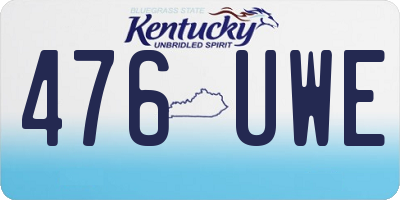 KY license plate 476UWE