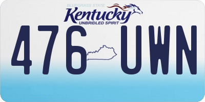 KY license plate 476UWN