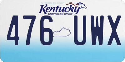 KY license plate 476UWX