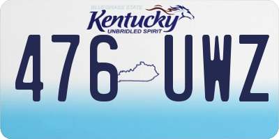KY license plate 476UWZ