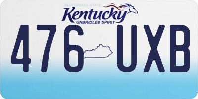 KY license plate 476UXB