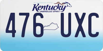 KY license plate 476UXC
