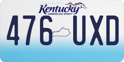 KY license plate 476UXD