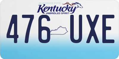 KY license plate 476UXE