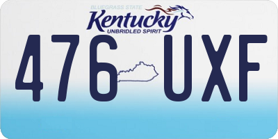 KY license plate 476UXF