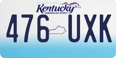 KY license plate 476UXK