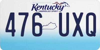 KY license plate 476UXQ