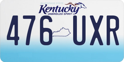 KY license plate 476UXR