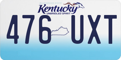 KY license plate 476UXT
