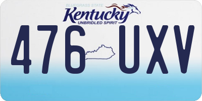 KY license plate 476UXV